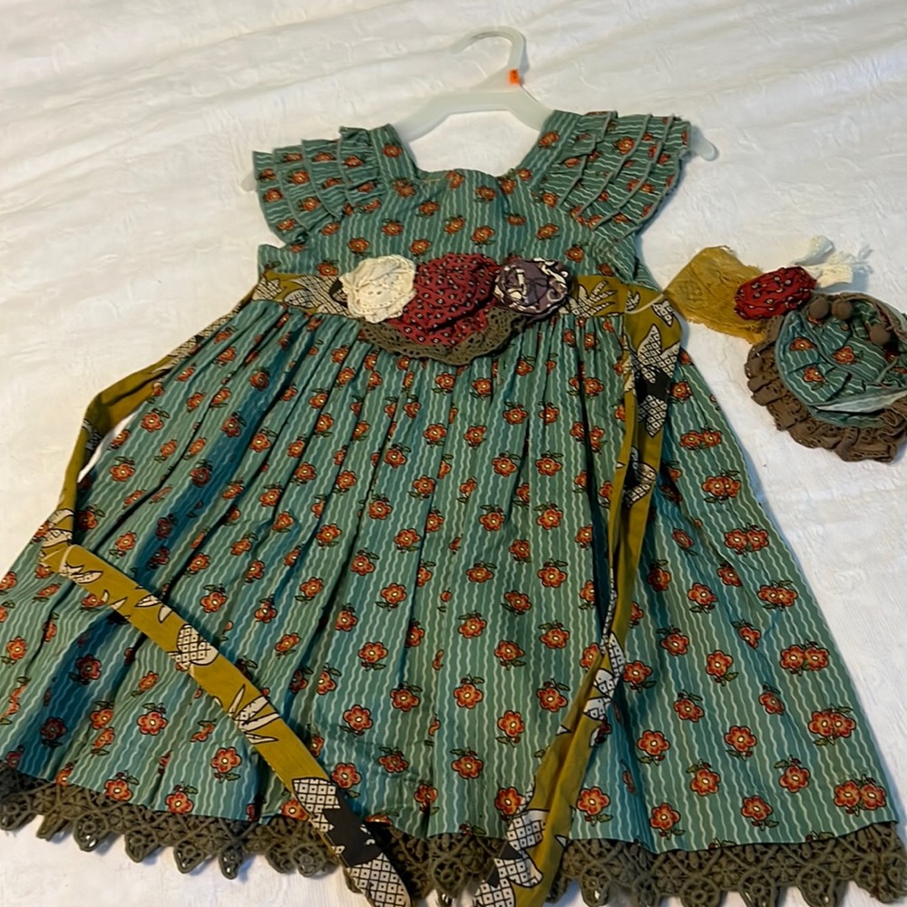 Beautiful little girls dress and matching head band